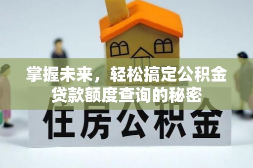 阜南掌握未来，轻松搞定公积金贷款额度查询的秘密