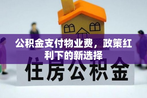 阜南公积金支付物业费，政策红利下的新选择