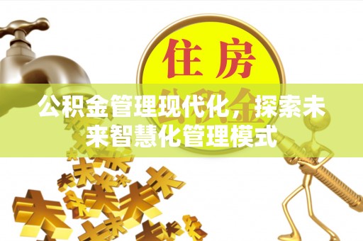 阜南公积金管理现代化，探索未来智慧化管理模式