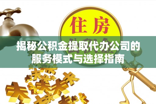 阜南揭秘公积金提取代办公司的服务模式与选择指南